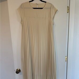 Amazon Cream Maxi Dress with Pleats
